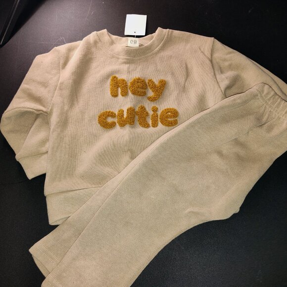 NEW Baby Cotton "HEY CUTIE" Pant Set - Picture 1 of 7